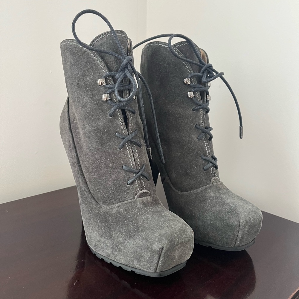 Proenza Schouler Suede Lace up Boots, US 7